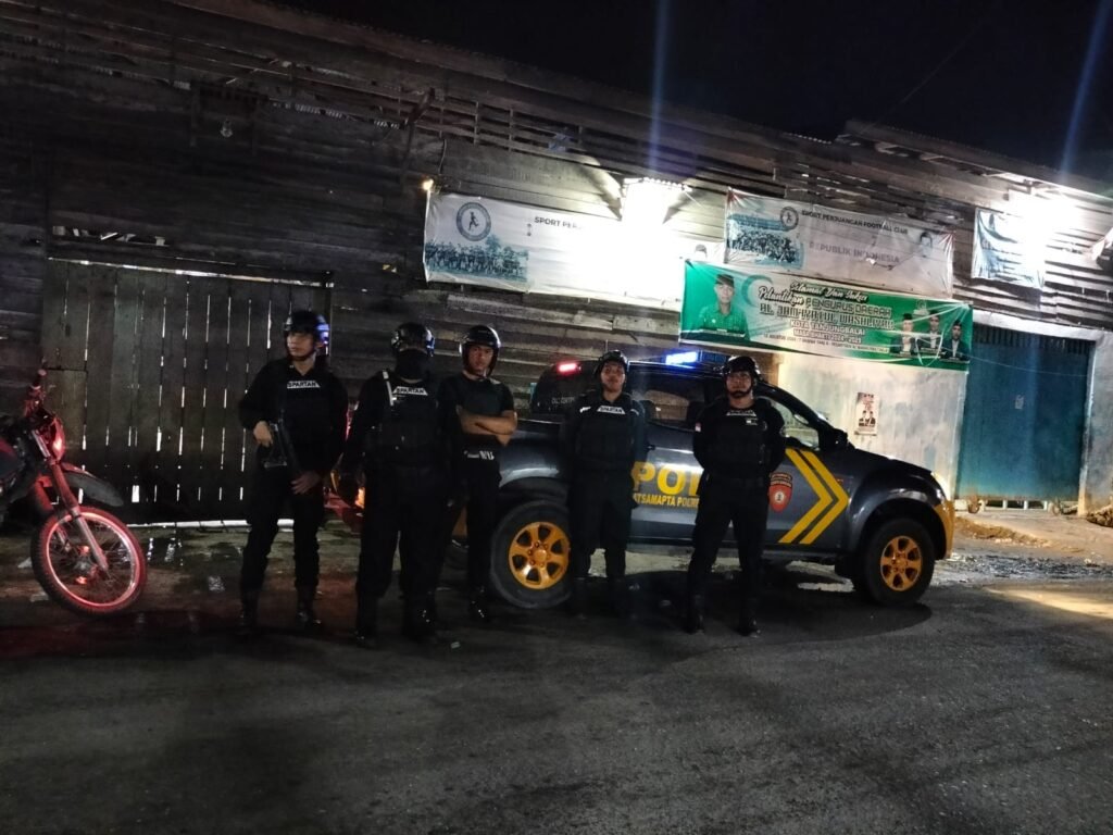 Telusuri Lokasi Rawan Gangguan Kamtibmas Tim Spartan Polres Tanjungbalai Patroli Malam