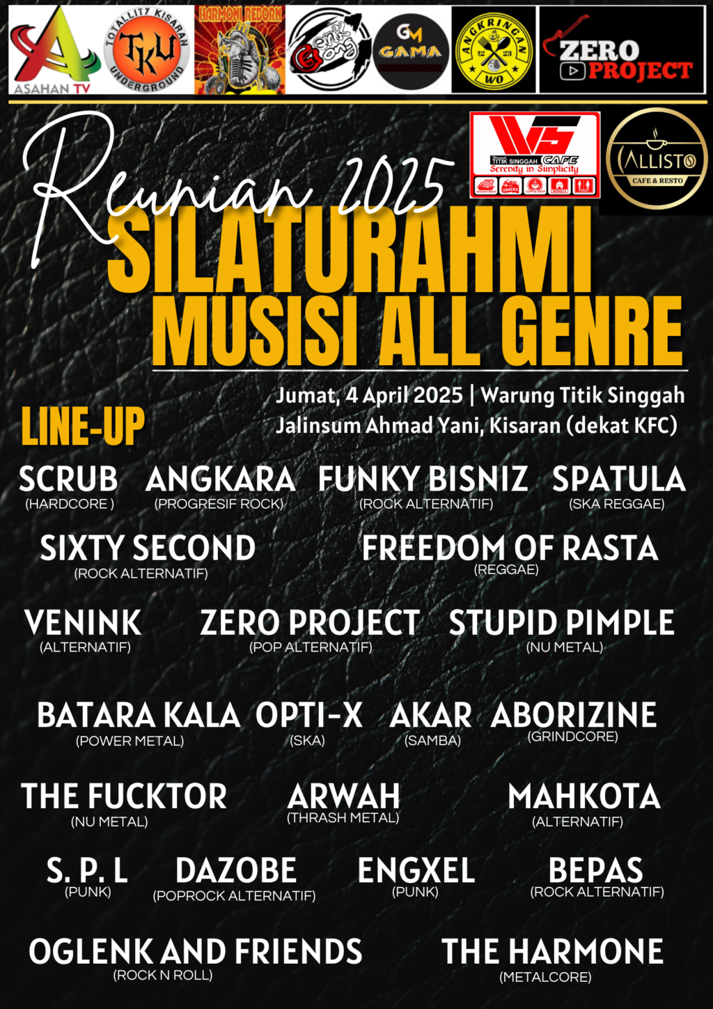 22 Band akan Tampil di Reuni Silaturahmi Musisi all Genre 2025