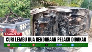 Hendak Curi Lembu, Warga Tangkap Pelaku dan Bakar Dua Kendaraan