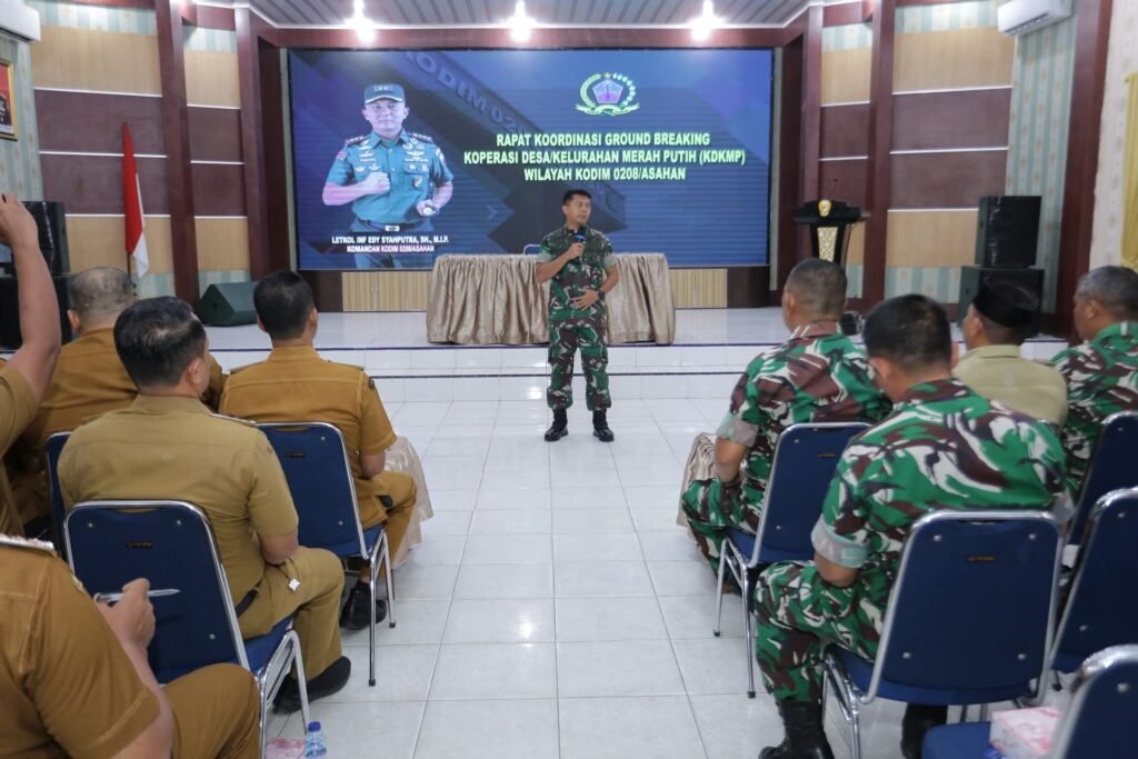 Dandim 0208/AS Pimpin Rapat Koordinasi Ground Koperasi Desa Kelurahan Merah Putih (KDKMP)