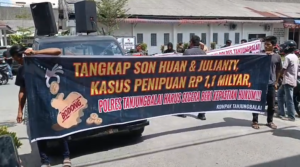 Massa Unjukrasa di Polres Tanjungbalai Tuding Kasat Reskrim Diduga Terima Upeti Kasus Jual beli Tanah Senilai Rp 1,1 Miliar