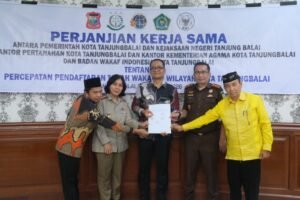 Wakil Wali Kota Ikuti Penandatanganan Nota Kesepahaman dan PKS Percepatan Pendaftaran Tanah Wakaf di Wilayah Kota Tanjungbalai